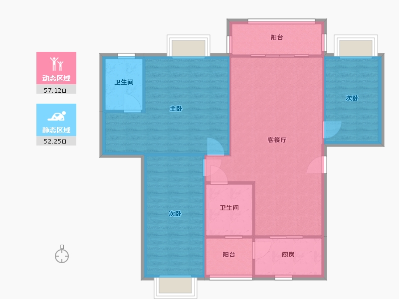 广东省-广州市-番禺锦绣趣园-99.80-户型库-动静分区