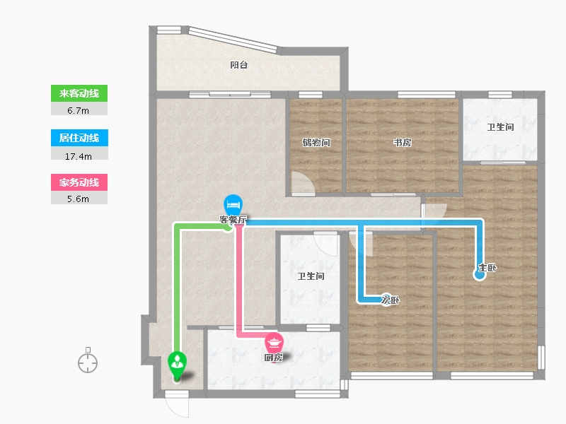 广东省-广州市-员村法院宿舍-112.00-户型库-动静线