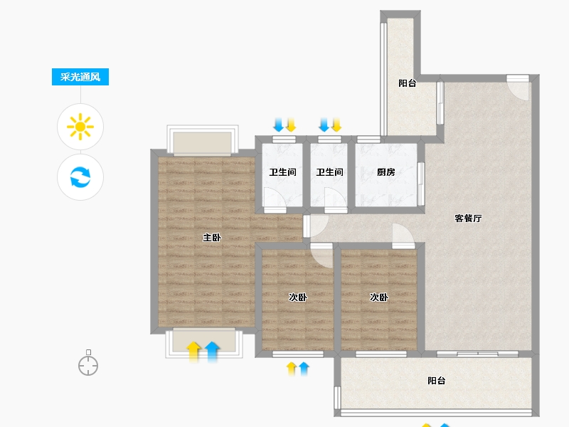 广东省-中山市-正德天水湖-103.00-户型库-采光通风