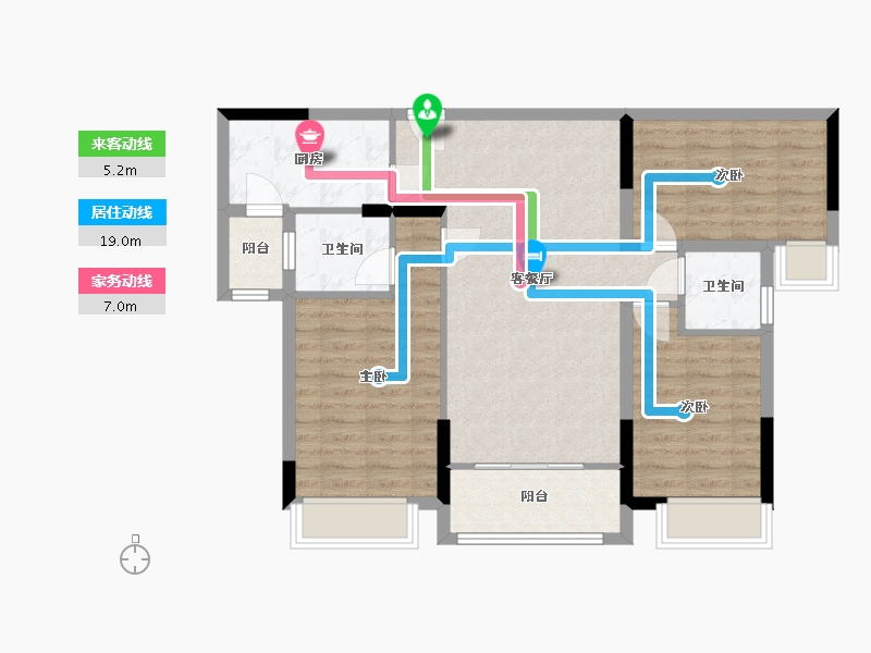 广东省-梅州市-美景c-90.00-户型库-动静线