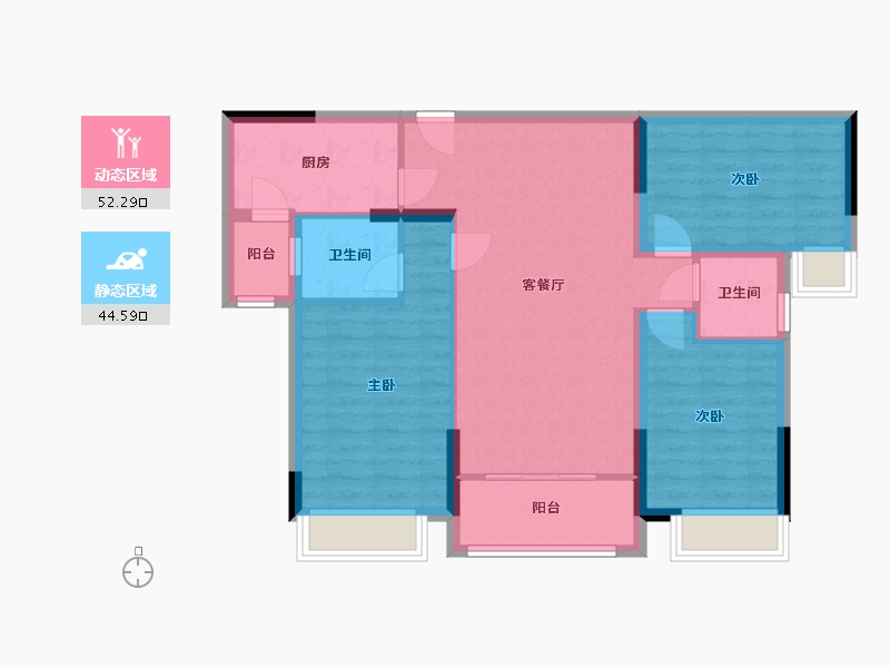 广东省-梅州市-美景c-90.00-户型库-动静分区