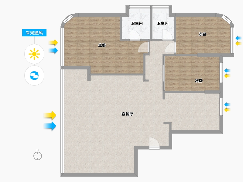 福建省-福州市-融信白宫-123.00-户型库-采光通风