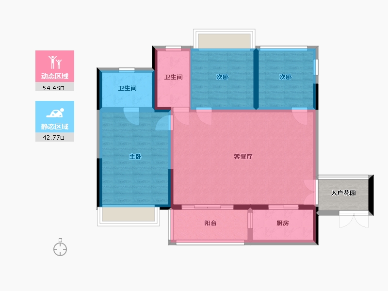 贵州省-黔南布依族苗族自治州-福泉绿城时代中心-99.00-户型库-动静分区