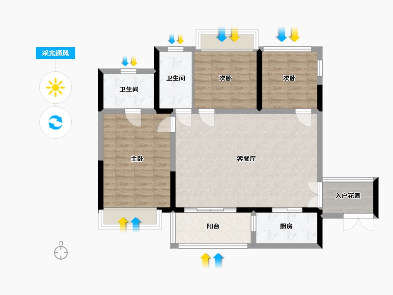 贵州省-黔南布依族苗族自治州-福泉绿城时代中心-99.00-户型库-采光通风