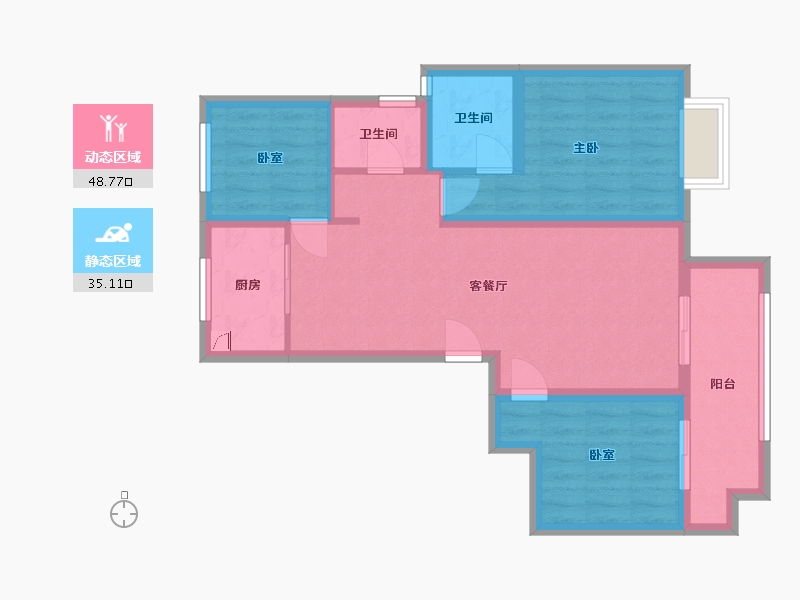 河南省-濮阳市-清华玖号院-80.00-户型库-动静分区