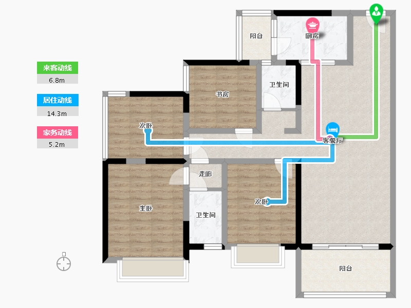 四川省-乐山市-德胜・沫若公馆-141.00-户型库-动静线