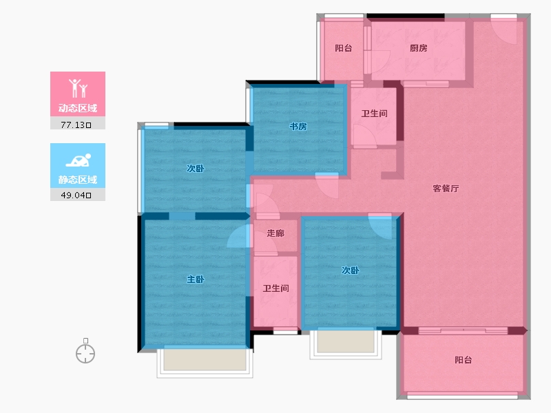 四川省-乐山市-德胜・沫若公馆-141.00-户型库-动静分区