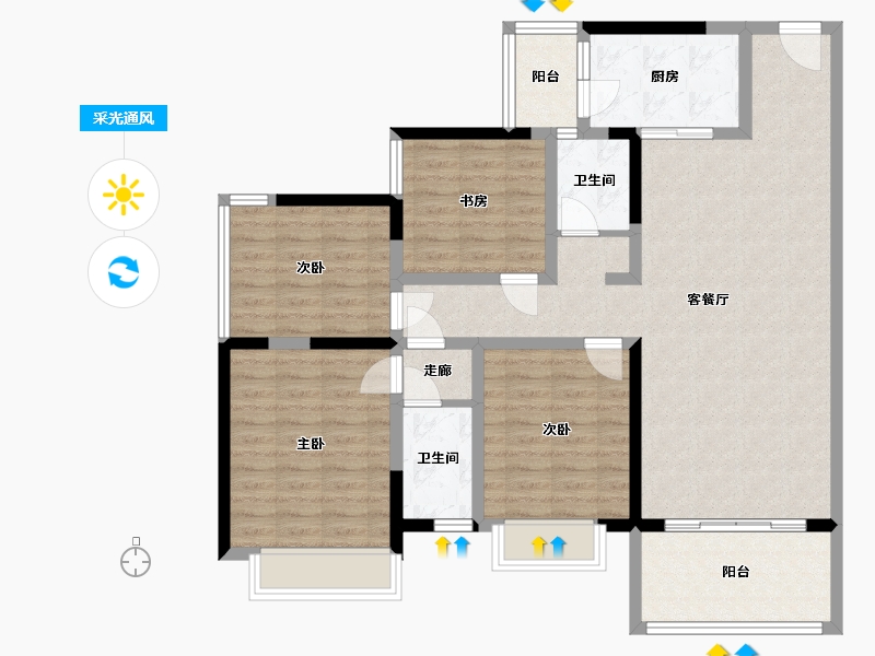 四川省-乐山市-德胜・沫若公馆-141.00-户型库-采光通风