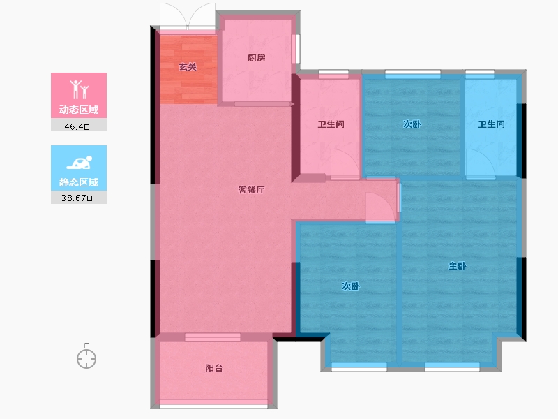 湖北省-十堰市-百强生态城-76.00-户型库-动静分区