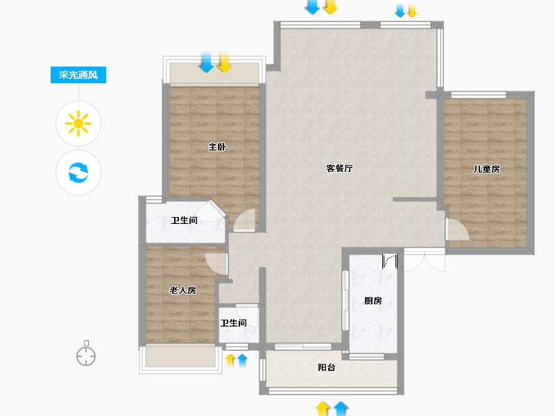 湖南省-永州市-大宁府-130.00-户型库-采光通风