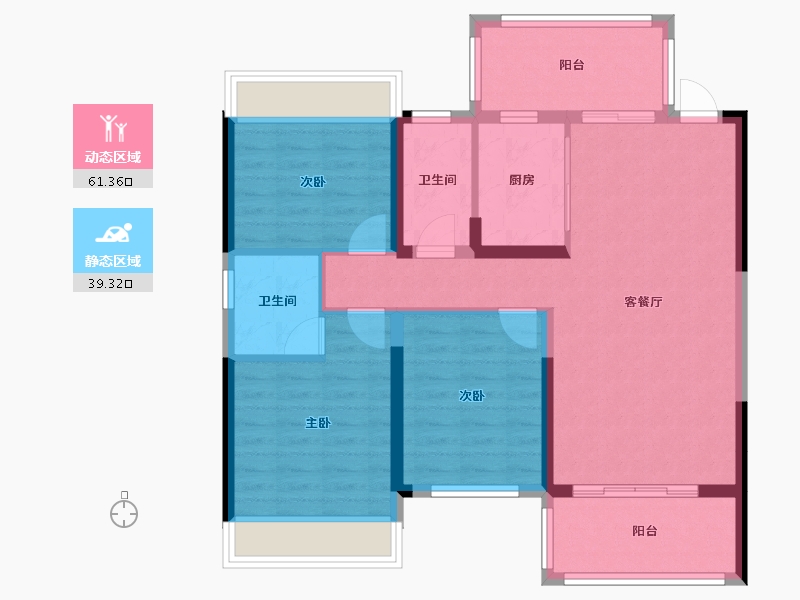 广西壮族自治区-贵港市-苏园-86.89-户型库-动静分区