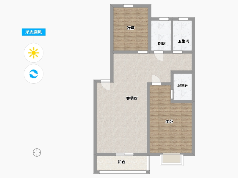 安徽省-阜阳市-鑫都华庭-97.00-户型库-采光通风