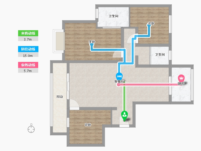 山东省-滨州市-拉菲公馆-104.00-户型库-动静线