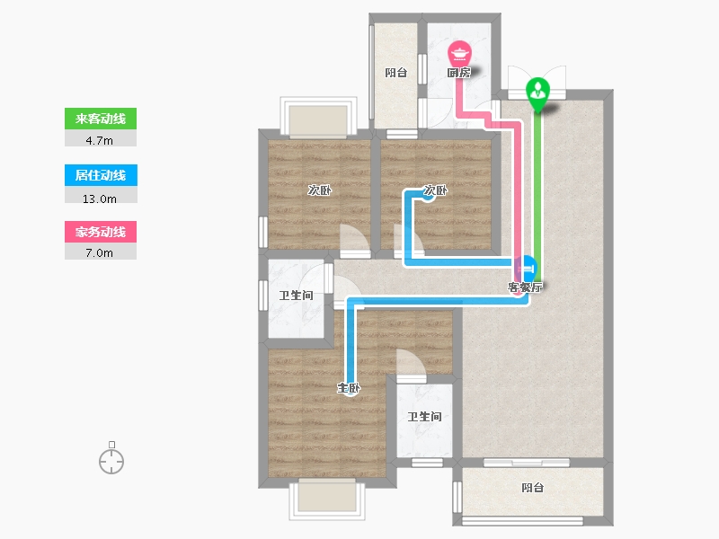 湖南省-娄底市-教师新都-89.00-户型库-动静线