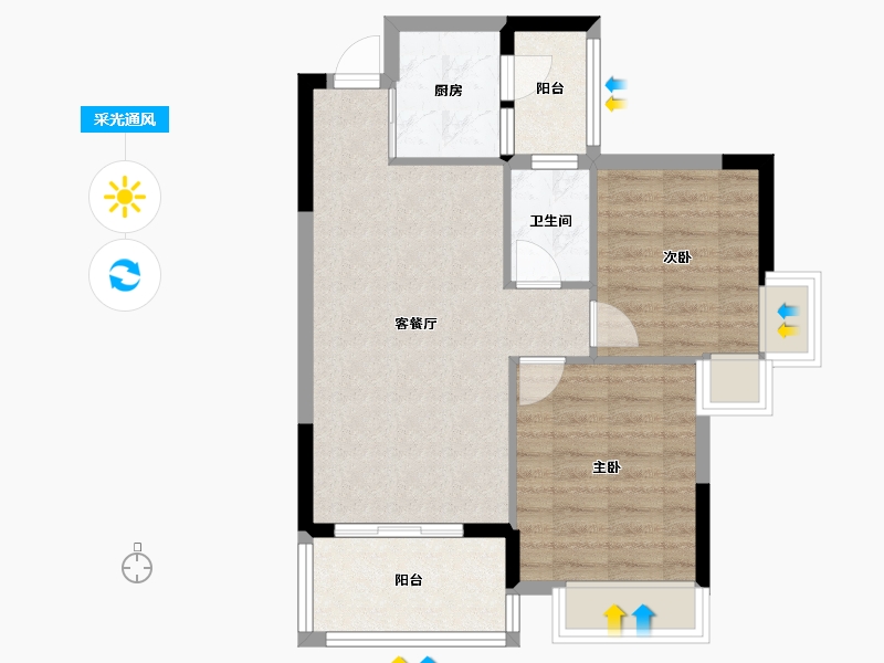 广西壮族自治区-南宁市-四季绿洲-75.00-户型库-采光通风