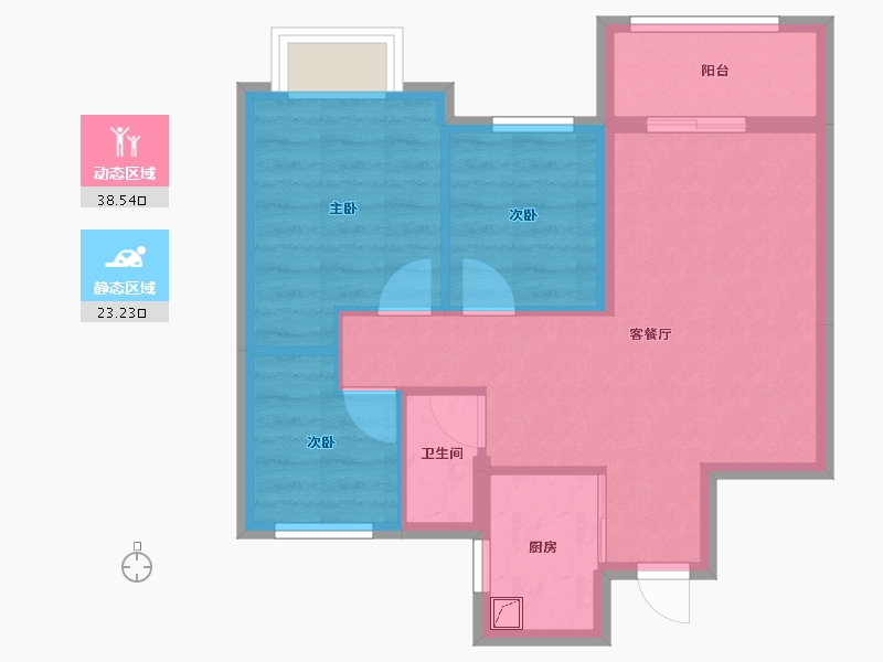 山东省-济南市-绿地IFC中央公馆-68.00-户型库-动静分区