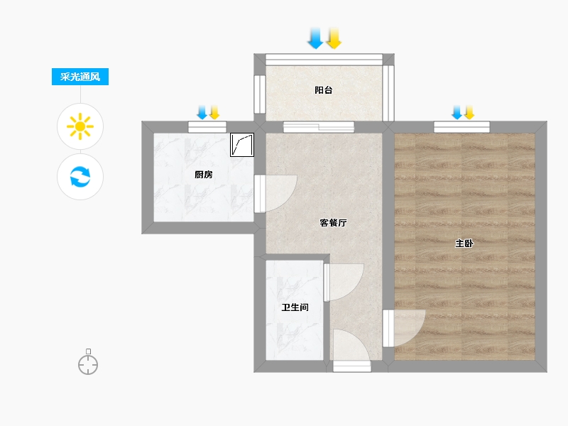 北京-北京市-和平里七区七号楼-30.00-户型库-采光通风