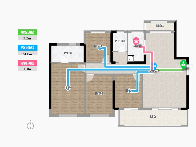 福建省-泉州市-中南天樾-128.00-户型库-动静线