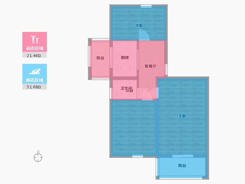 北京-北京市-八里庄西里-65.00-户型库-动静分区