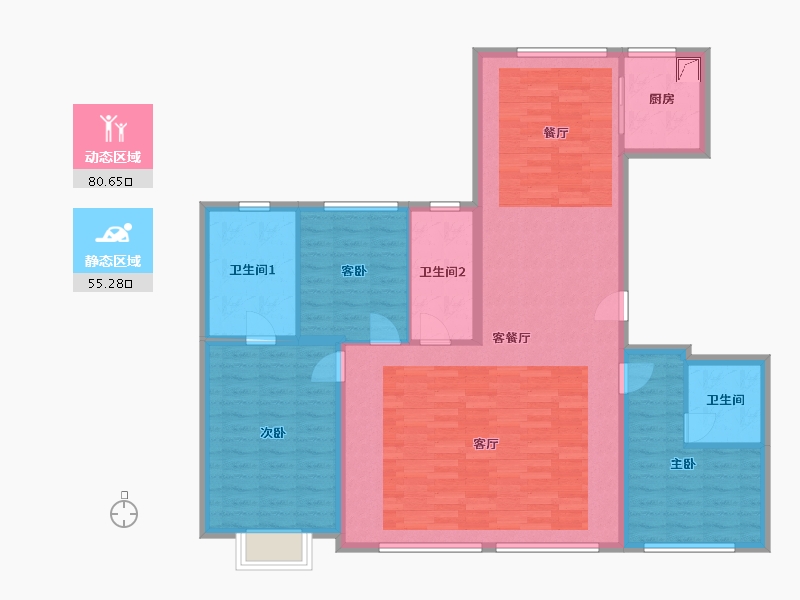 北京-北京市-测试-80.00-户型库-动静分区