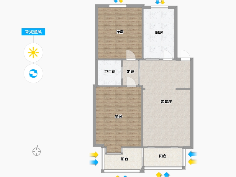 浙江省-宁波市-江都名苑-90.00-户型库-采光通风