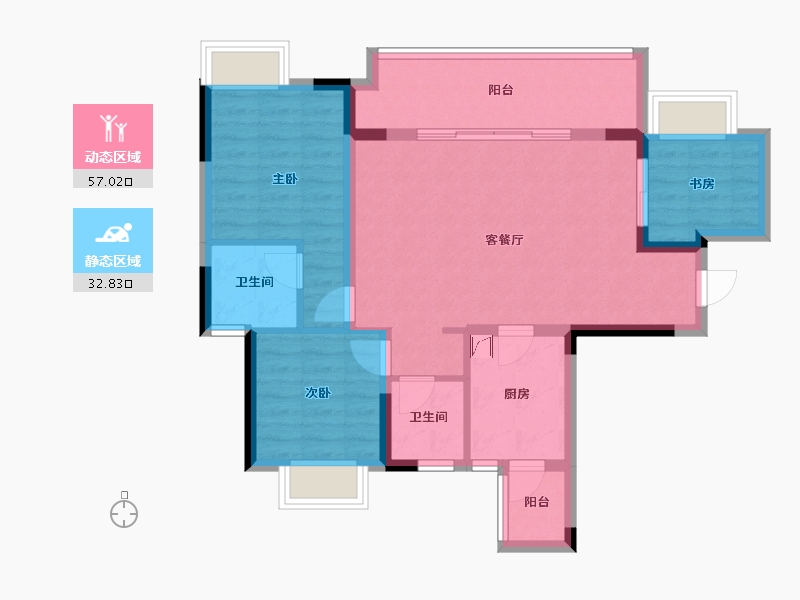 重庆-重庆市-依云江湾-82.00-户型库-动静分区