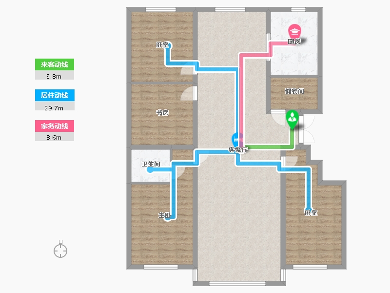 内蒙古自治区-锡林郭勒盟-博雅园-176.00-户型库-动静线