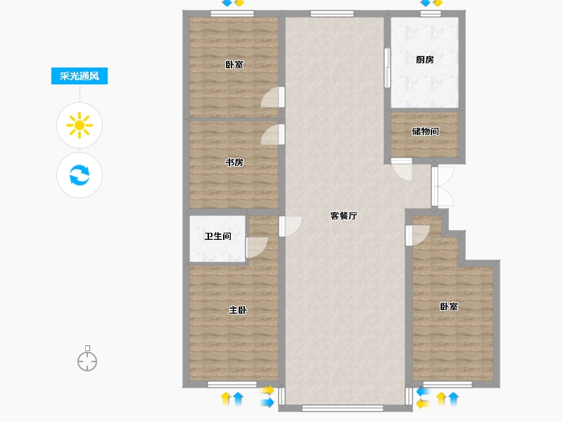 内蒙古自治区-锡林郭勒盟-博雅园-176.00-户型库-采光通风