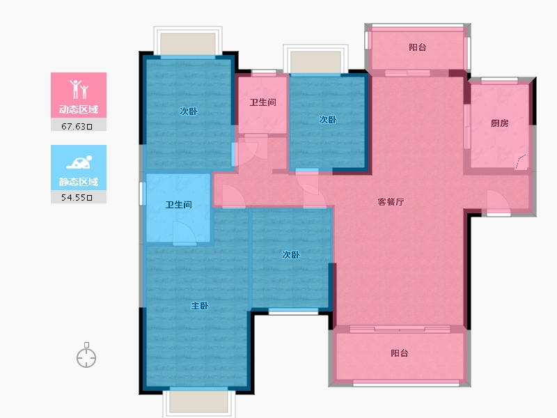 湖南省-长沙市-阳光城尚东湾-135.00-户型库-动静分区