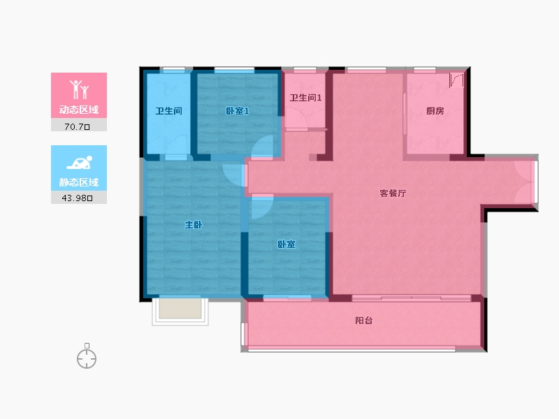 河南省-洛阳市-滨河珑府-106.79-户型库-动静分区