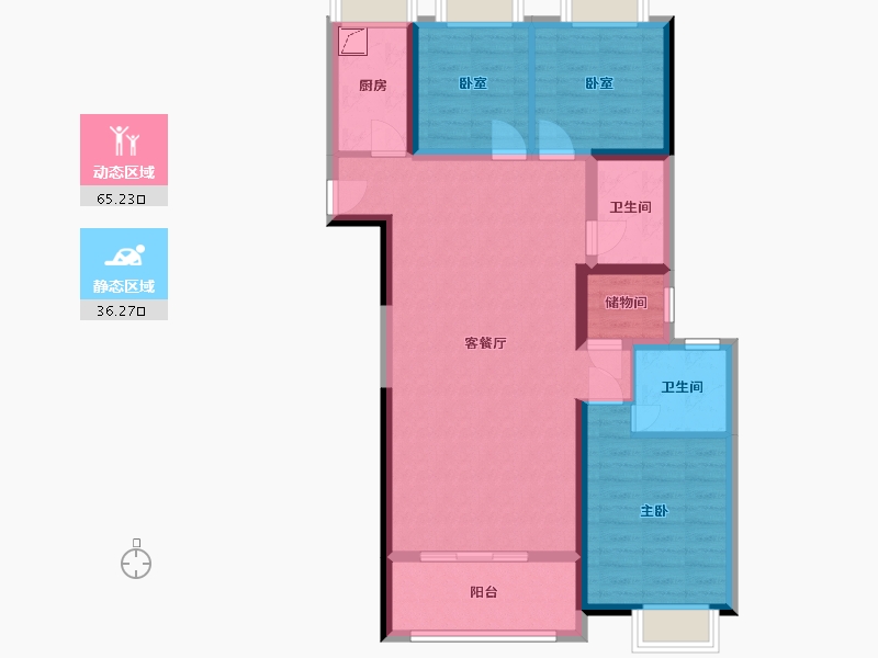 福建省-龙岩市-美伦生态城-90.23-户型库-动静分区