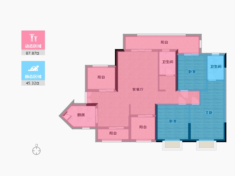 湖北省-咸宁市-赤壁-146.09-户型库-动静分区