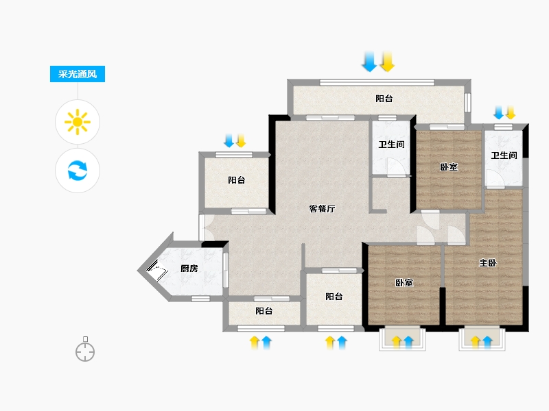 湖北省-咸宁市-赤壁-146.09-户型库-采光通风