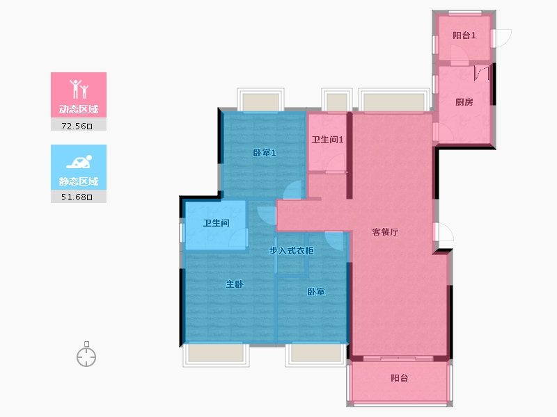 广西壮族自治区-柳州市-荣和天誉-125.00-户型库-动静分区