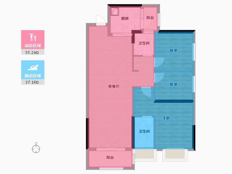 广东省-佛山市-君临壹品-85.00-户型库-动静分区