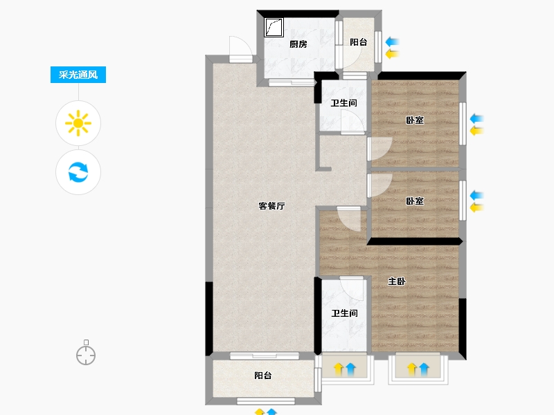 广东省-佛山市-君临壹品-85.00-户型库-采光通风