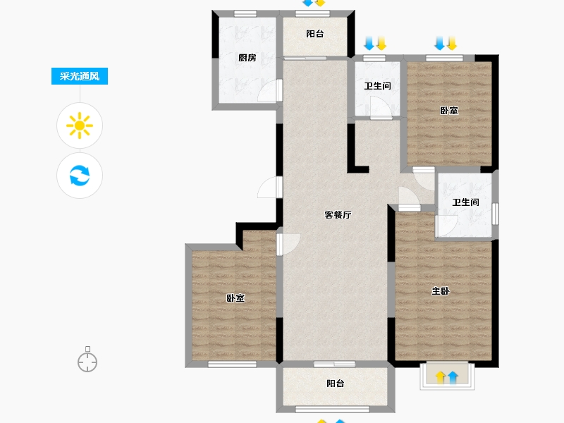 河南省-焦作市-西城家园-110.00-户型库-采光通风