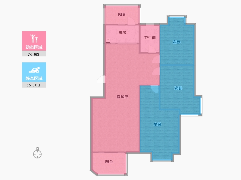 安徽省-合肥市-南湖春城-113.09-户型库-动静分区