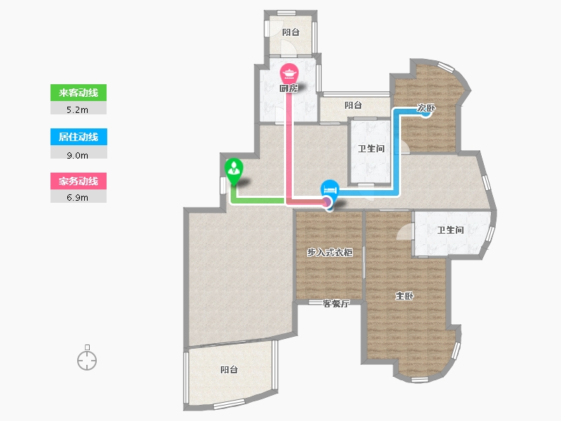 浙江省-台州市-阳光花城-156.00-户型库-动静线