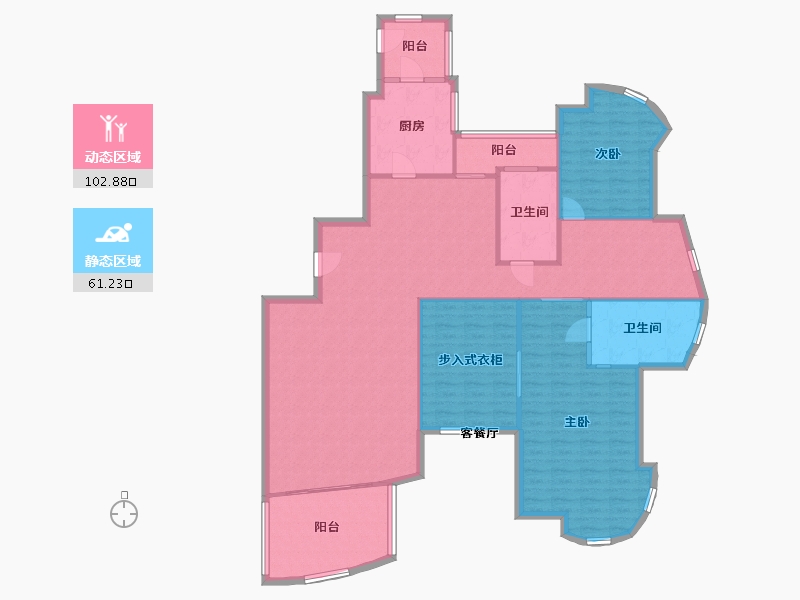 浙江省-台州市-阳光花城-156.00-户型库-动静分区