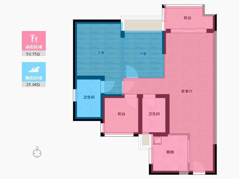 广东省-佛山市-保利时光印象-74.00-户型库-动静分区