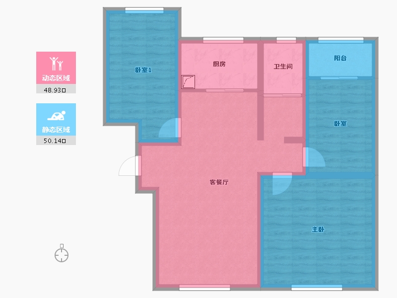 新疆维吾尔自治区-阿克苏地区-顺驰港湾-97.60-户型库-动静分区