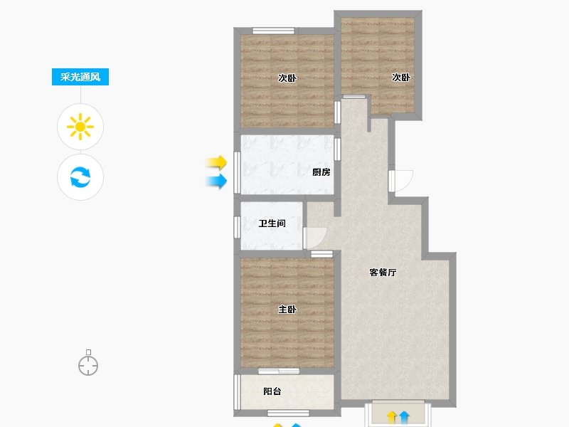 山东省-青岛市-上城府第-88.00-户型库-采光通风