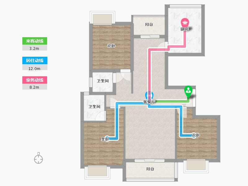 江西省-宜春市-宜春维多利亚华城-94.60-户型库-动静线