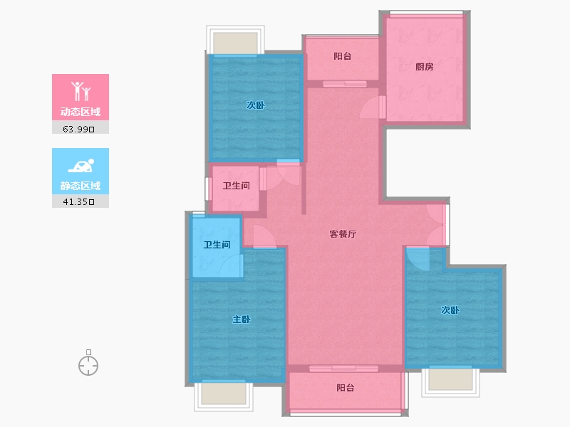 江西省-宜春市-宜春维多利亚华城-94.60-户型库-动静分区