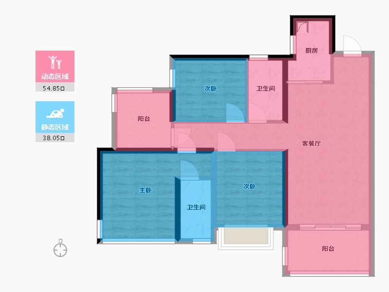 广东省-湛江市-中交滨海广场-83.30-户型库-动静分区