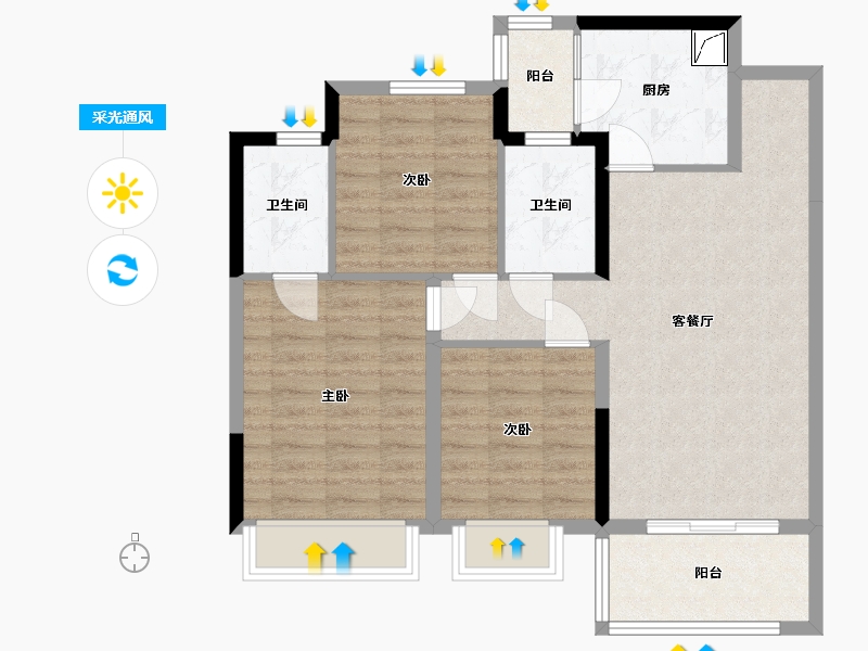 四川省-成都市-中梁-89.00-户型库-采光通风