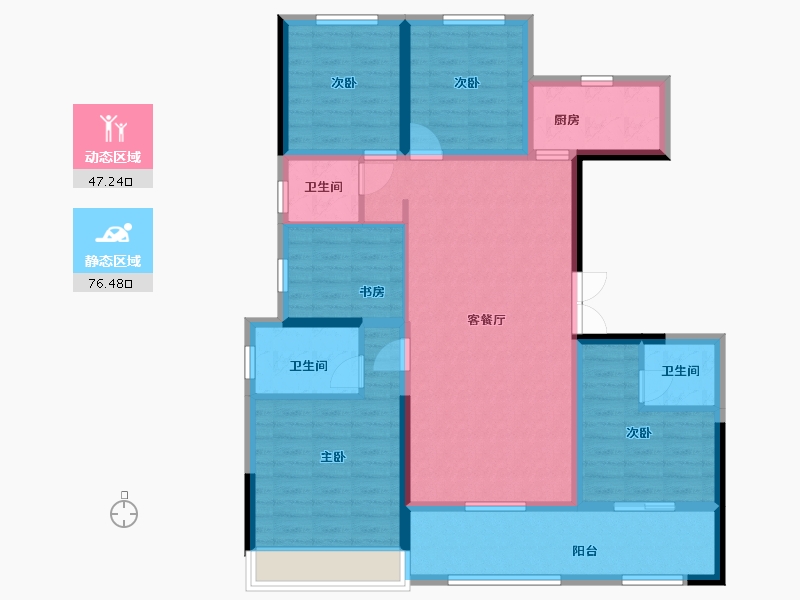 陕西省-西安市-蓝光长岛-120.00-户型库-动静分区