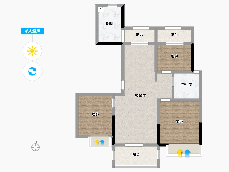 安徽省-马鞍山市-东鼎一品-88.00-户型库-采光通风