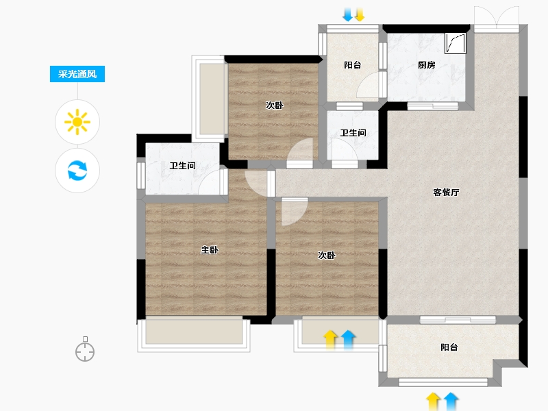 四川省-成都市-欧城联邦-98.00-户型库-采光通风